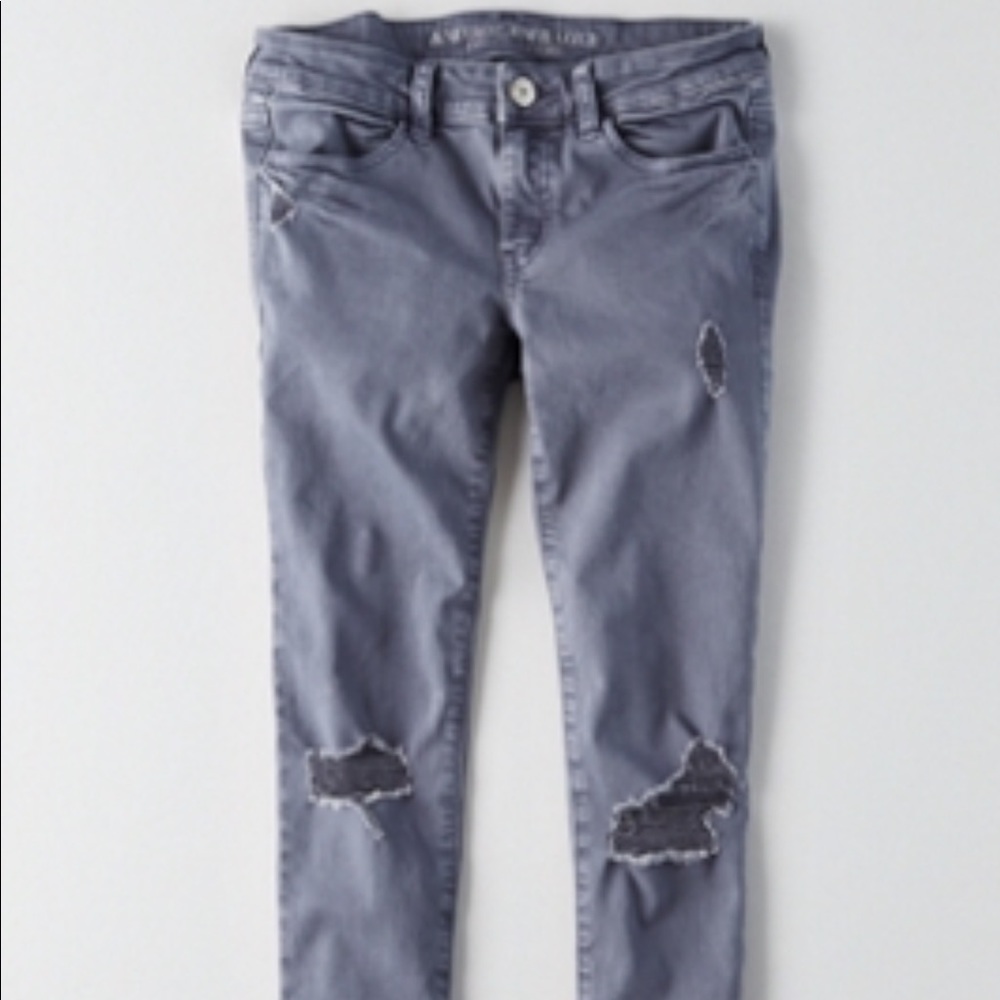 Grey distressed jeans
